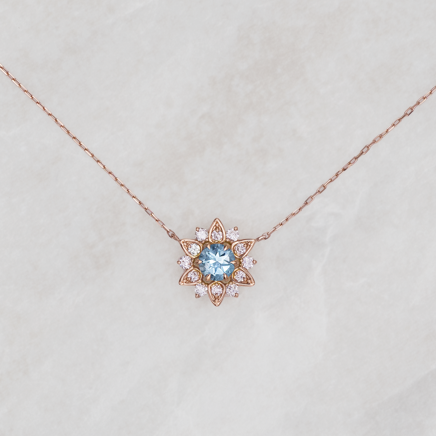 Nymphaea / Aquamarine necklace