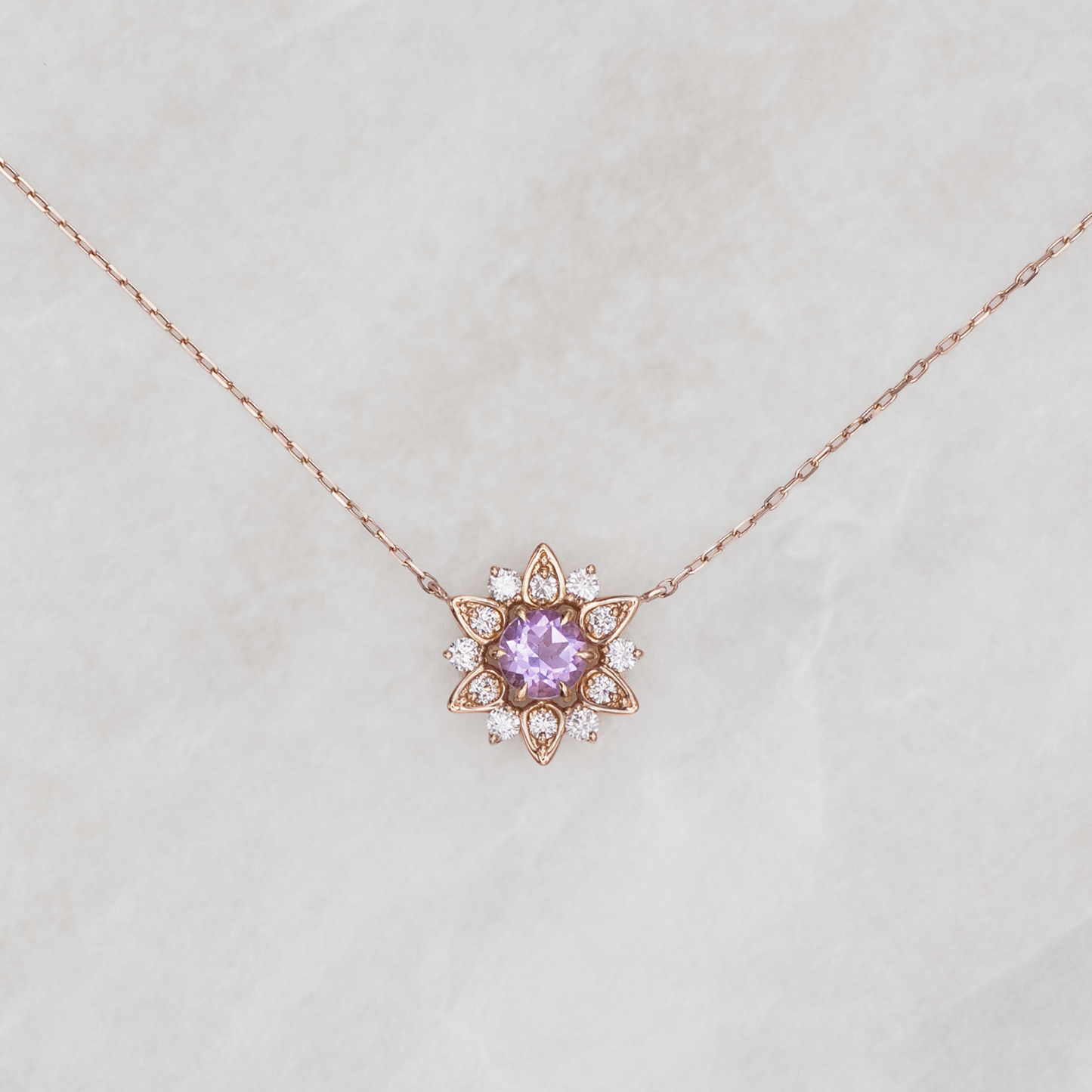 Nymphaea / Amethyst necklace