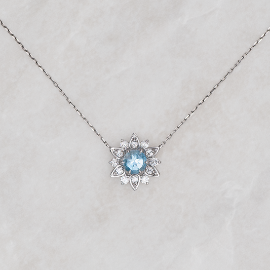 Nymphaea / Aquamarine necklace