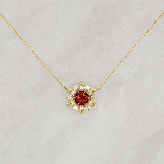 Nymphaea / Garnet necklace