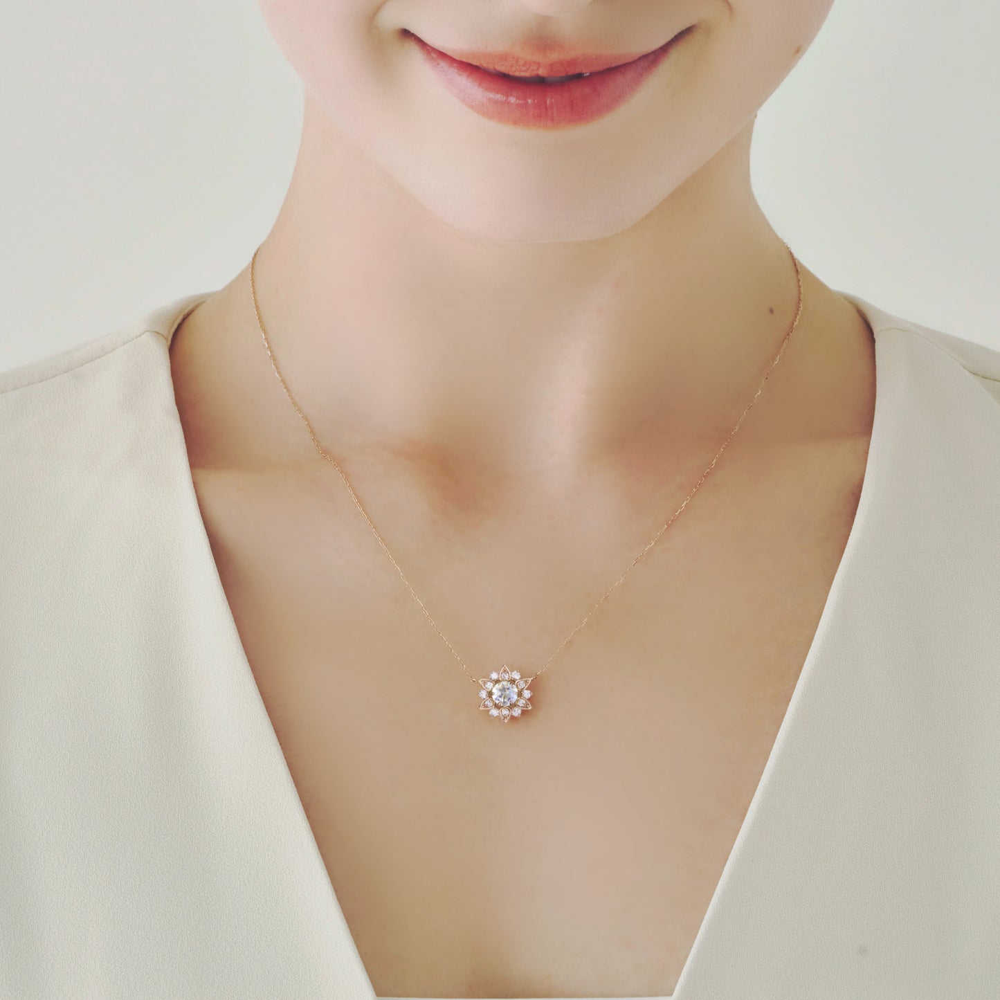 Nymphaea / Blue Moonstone necklace