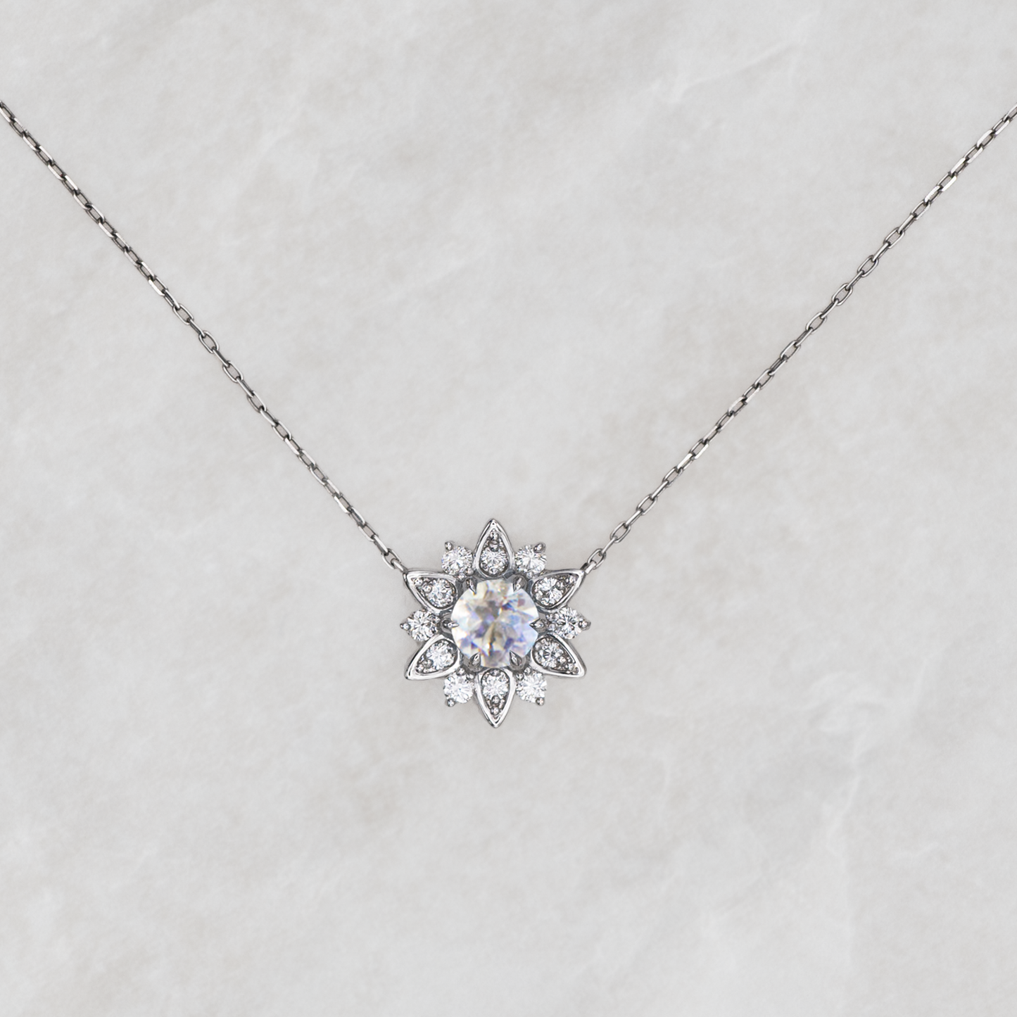 Nymphaea / Blue Moonstone necklace