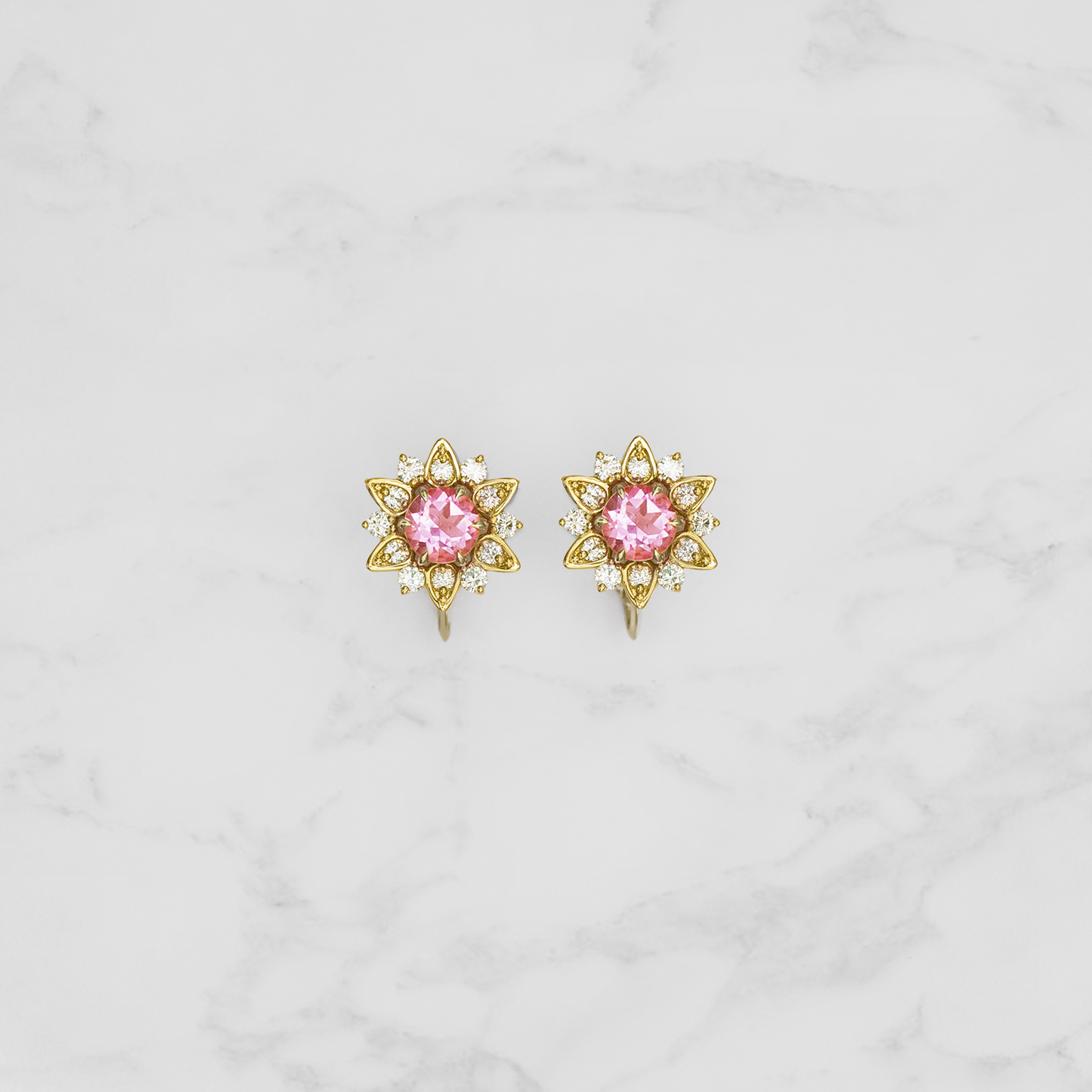 Nymphaea / Pink Tourmaline earrings