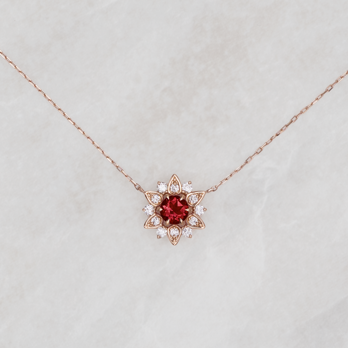 Nymphaea / Garnet necklace