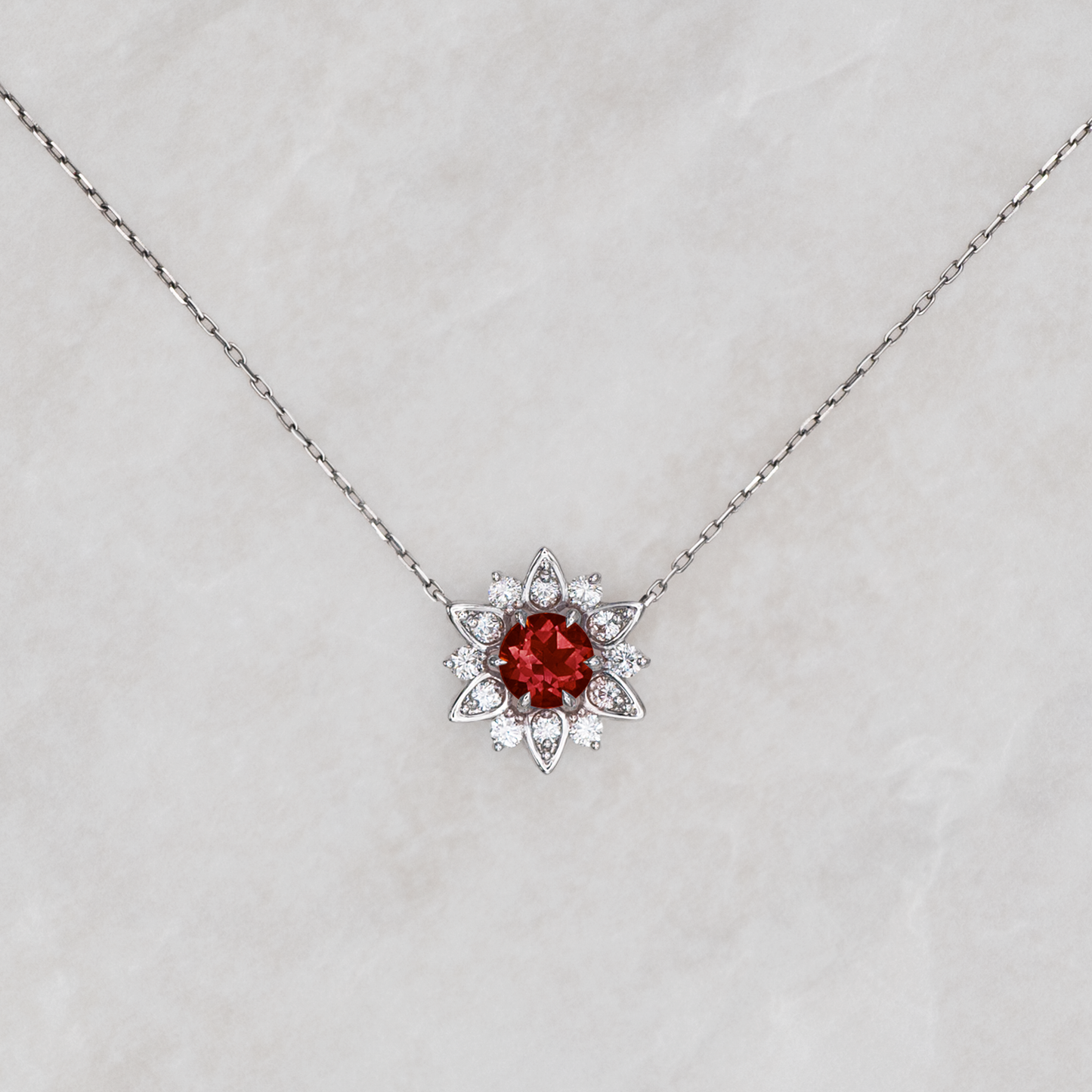 Nymphaea / Garnet necklace