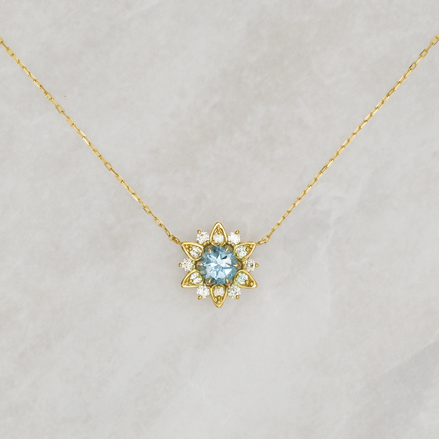 Nymphaea / Aquamarine necklace