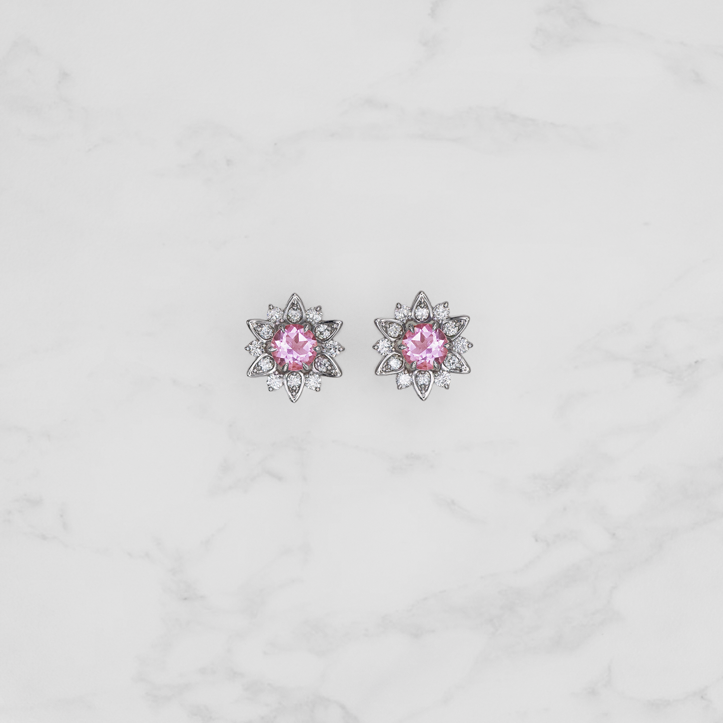 Nymphaea / Pink Tourmaline earrings