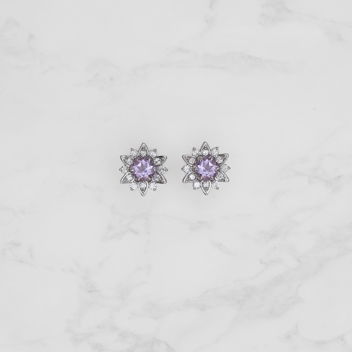 Nymphaea / Amethyst earrings