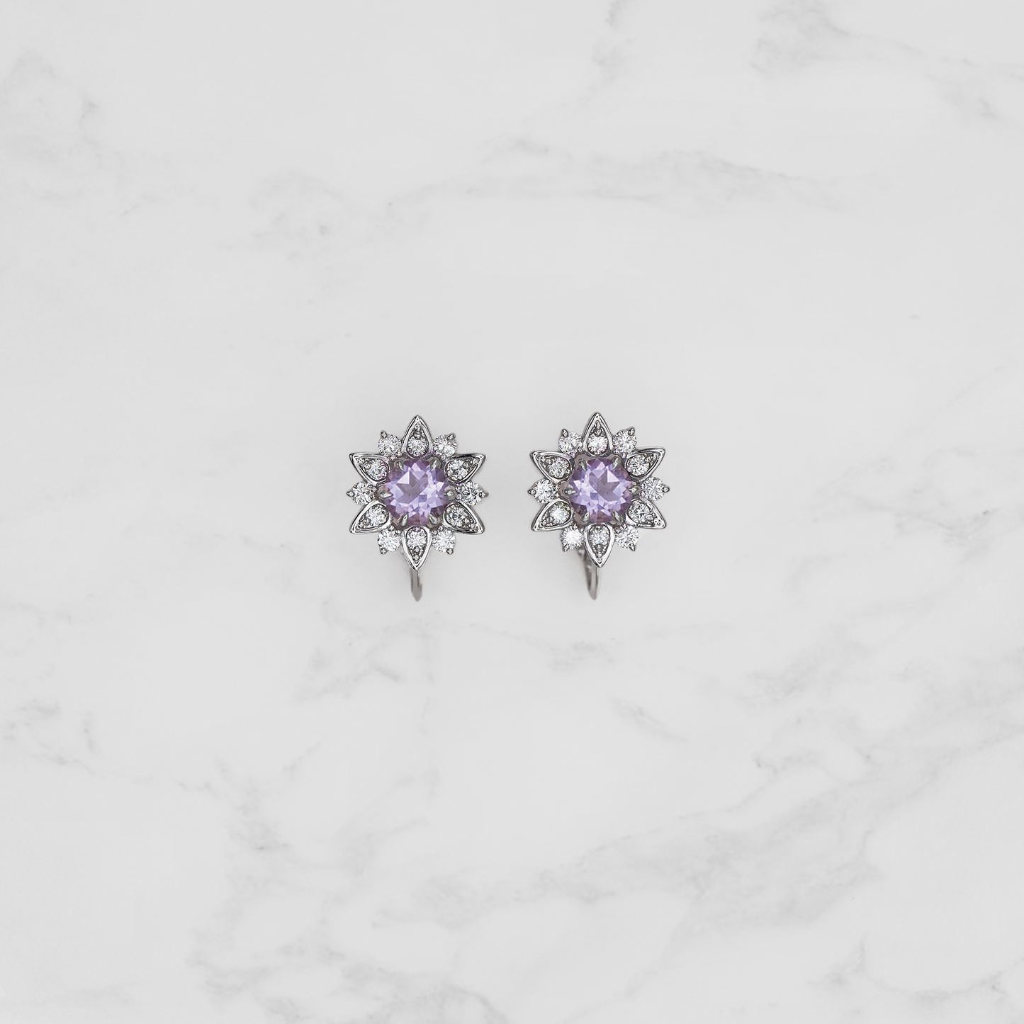 Nymphaea / Amethyst earrings