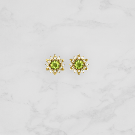 Nymphaea / Peridot earrings