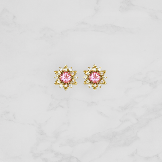 Nymphaea / Pink Tourmaline earrings