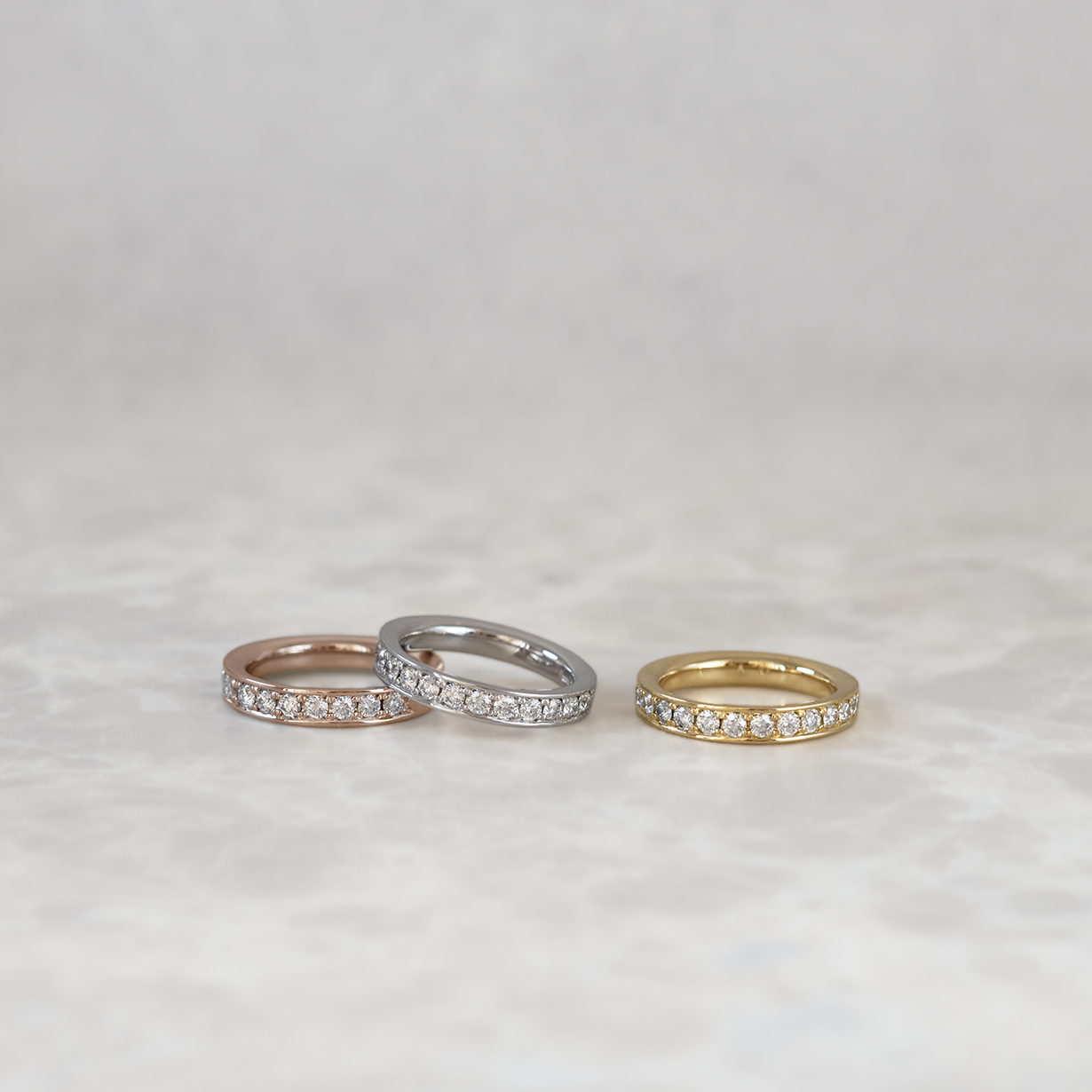 Layer / Diamond Half Eternity Ring