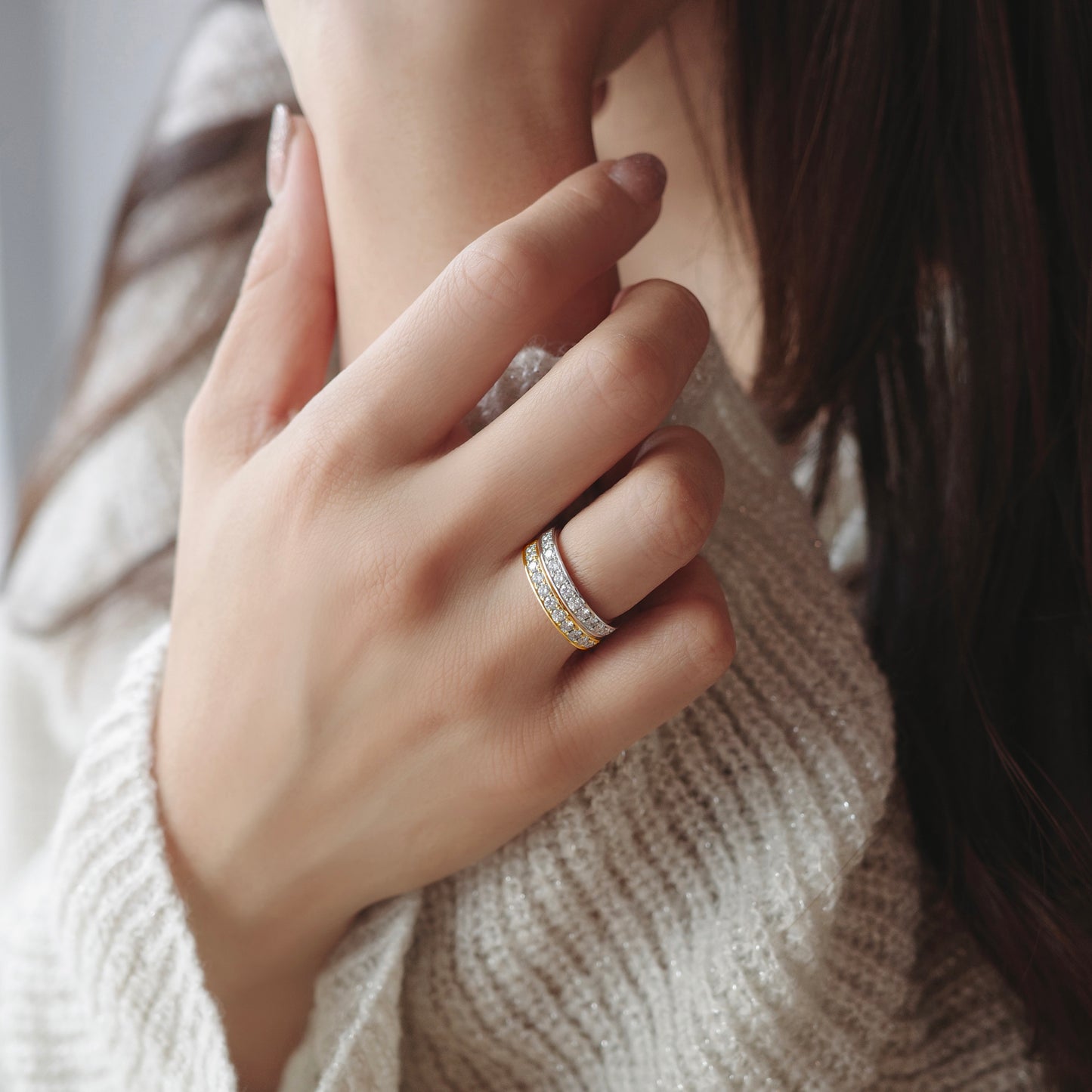 Layer / Diamond Half Eternity Ring